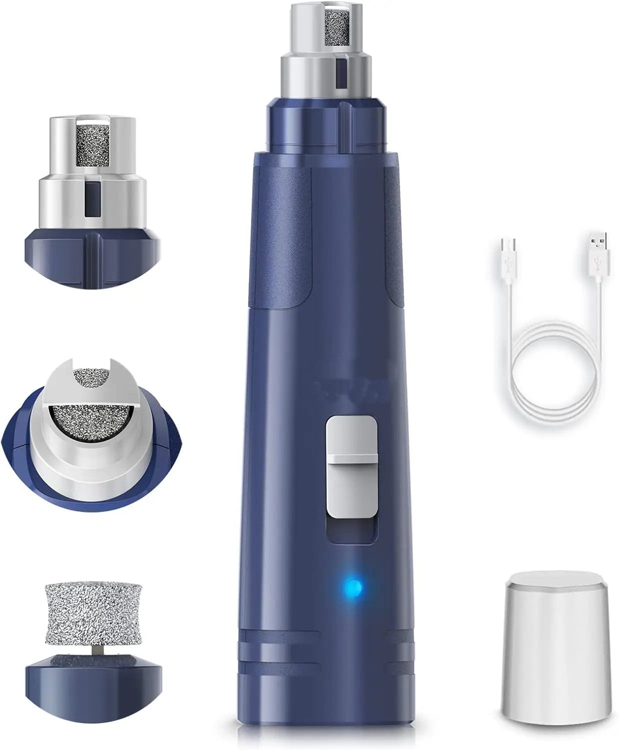 LED Dog Nail Grinder – Quiet & Rechargeable Pet Nail Trimmer with 2-Speed Motor and Safety Light