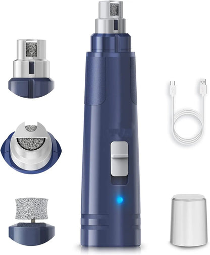 LED Dog Nail Grinder – Quiet & Rechargeable Pet Nail Trimmer with 2-Speed Motor and Safety Light
